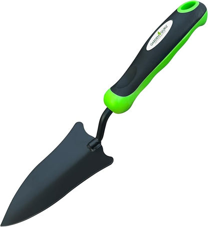 Garden Guru Transplanter Trowel Shovel - High Carbon Steel for Ultimate Strength - Rust Resistant - Ergonomic Grip - Perfect Hand Shovel Tool for Gardening Transplanting & Digging (2 Pack)