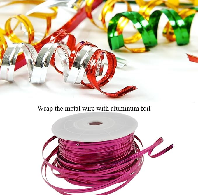 HAHIYO 100Yards/300Feet/91M Rose Red Metal Twist Ties Bread Candy Coffee Bag Ties Plant Garden Twist Ties for Cellophane Treat Bag Gift Wraping Bag Plastic Bag Halloween Party Cake Present Art Craft