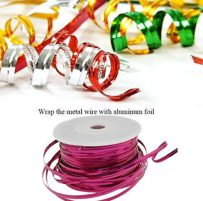 HAHIYO 100Yards/300Feet/91M Rose Red Metal Twist Ties Bread Candy Coffee Bag Ties Plant Garden Twist Ties for Cellophane Treat Bag Gift Wraping Bag Plastic Bag Halloween Party Cake Present Art Craft
