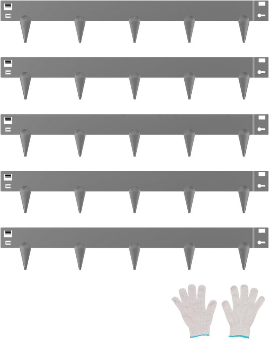 VEVOR Steel Landscape Edging, 5 Packs 39 x 3 in Rust-Resistant Metal Landscape Edging, Bendable Garden Edging Border, Heavy Duty Lawn Edging, Easy-to-Install, Flower Bed Yard Pathway Divider Dark Gray
