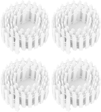 35 Inches Long Miniature Fairy Garden Fence Mini Wood Picket Fence Decorative Fence for Succulent Plant Pot DIY Diorama Project Height 2 inch 4-Pack (White)