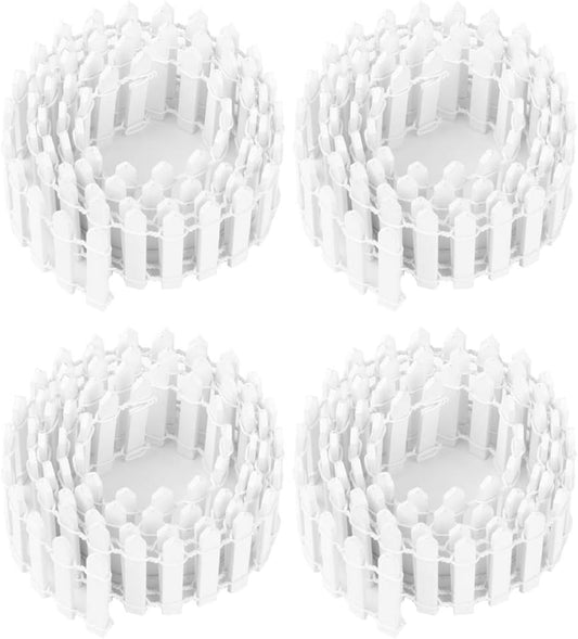 35 Inches Long Miniature Fairy Garden Fence Mini Wood Picket Fence Decorative Fence for Succulent Plant Pot DIY Diorama Project Height 2 inch 4-Pack (White)