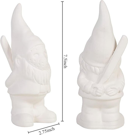 Garden Gnome Ceramics to Paint Garden Gnome Horror Halloween Gothic Indoor Home Decor Gifts Ready to Paint Ceramic