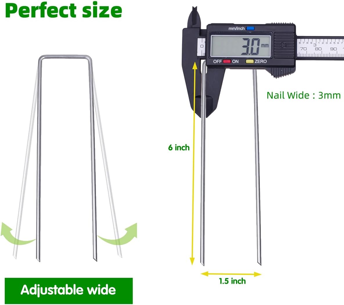 6 Inch 150 Pcs Hot-dip Galvanized U-Shaped Garden Stakes, Landscape Staples, Ground Stakes, for Decoration Weed Barrier Fabric, Irrigation Tubing, Holding Fence, Tarpaulin (150, 6 INCH)