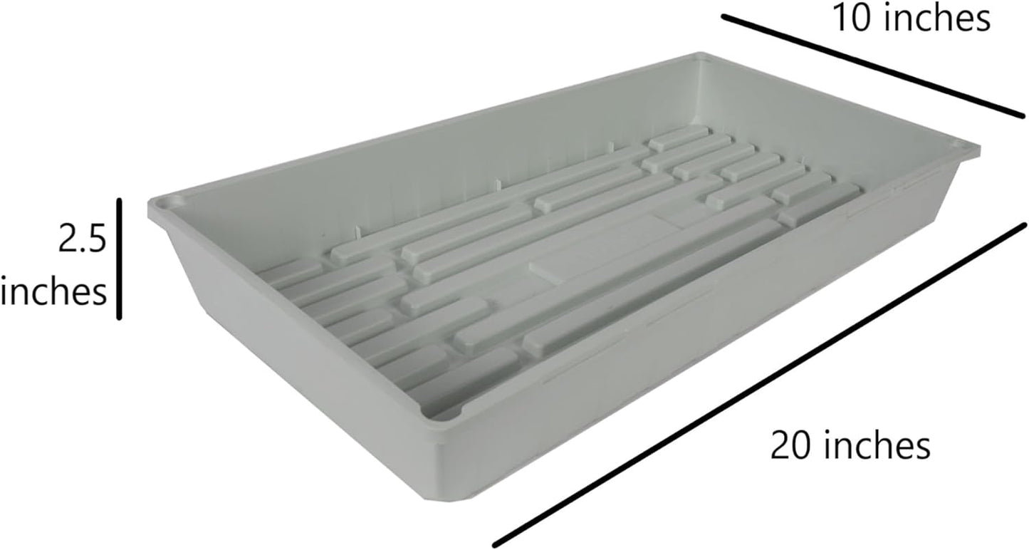 SUNPACK 10" x 20" Mega Plastic Seed Starting Tray, White, 2.5" (Pack of 30) - No Drainage Holes, Ideal for Greenhouses or Indoor Gardening - Made of Thick, Strong Plastic