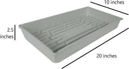 SUNPACK 10" x 20" Mega Plastic Seed Starting Tray, White, 2.5" (Pack of 30) - No Drainage Holes, Ideal for Greenhouses or Indoor Gardening - Made of Thick, Strong Plastic