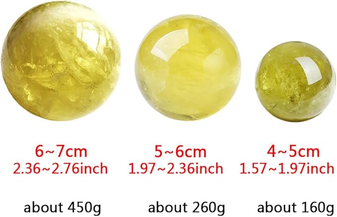 5-6cm/1.96-2.36inch Topaz Ball Polished Natural Yellow Crystal Sphere Decorative Sphere Healing Crystals Ball Healing Stone Crafts Home Decor Ornament Gifts (Topaz, 50-60mm)