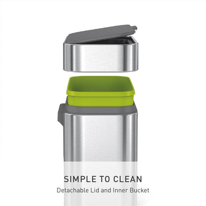 simplehuman Compost Caddy, Detachable and Countertop Bin, 4 Liter / 1.06 Gallon, Brushed Stainless