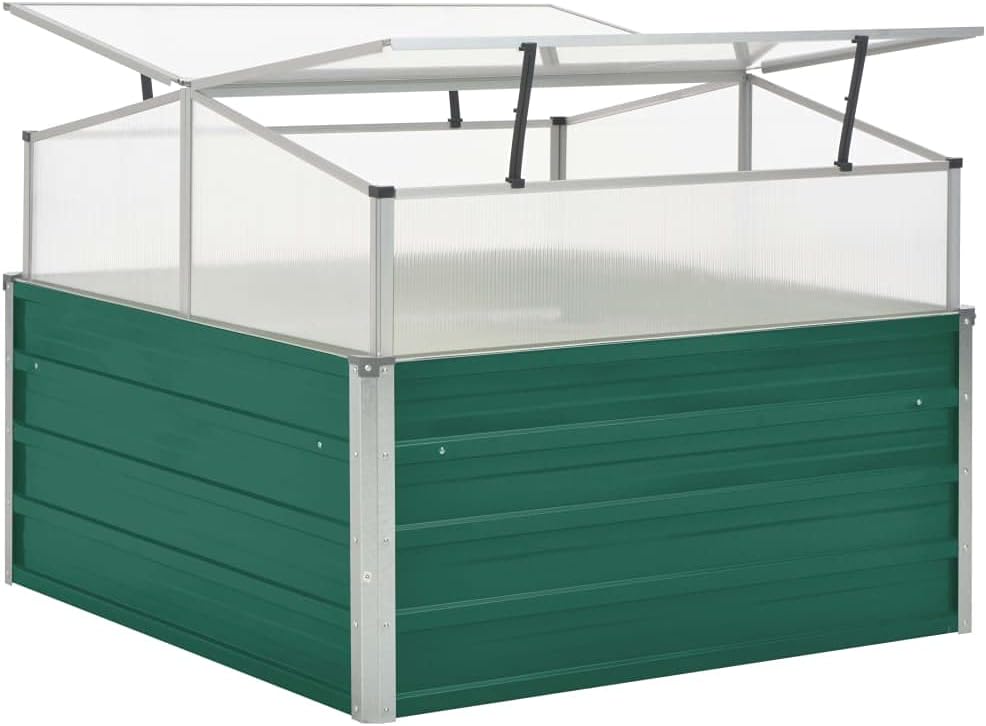 Galvanized Steel Greenhouse, 39.4"x39.4"x30.3", Green