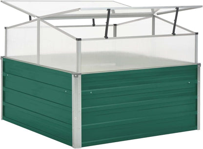 Galvanized Steel Greenhouse, 39.4"x39.4"x30.3", Green
