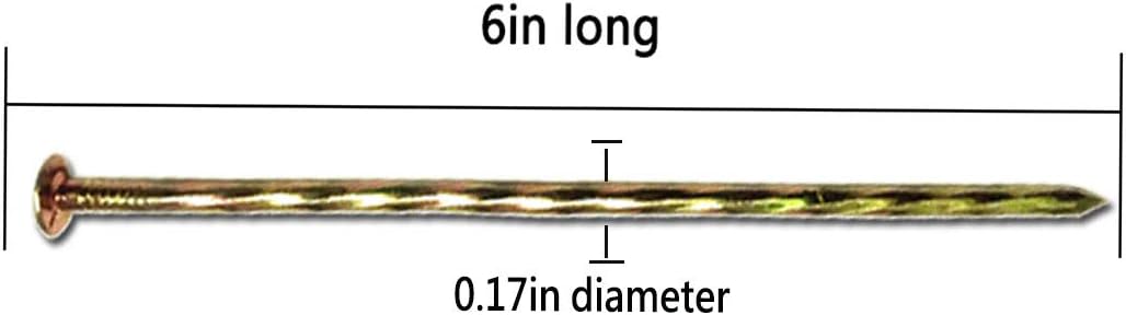 Metal Turf Stakes 200 Pcs 6-Inch Landscape Stakes, Spiral Galvanized Landscape Spikes, Garden Nails for Artificial Turf, Paver Edging, Weed Barrier, Lawn Edging，Carpentry and More