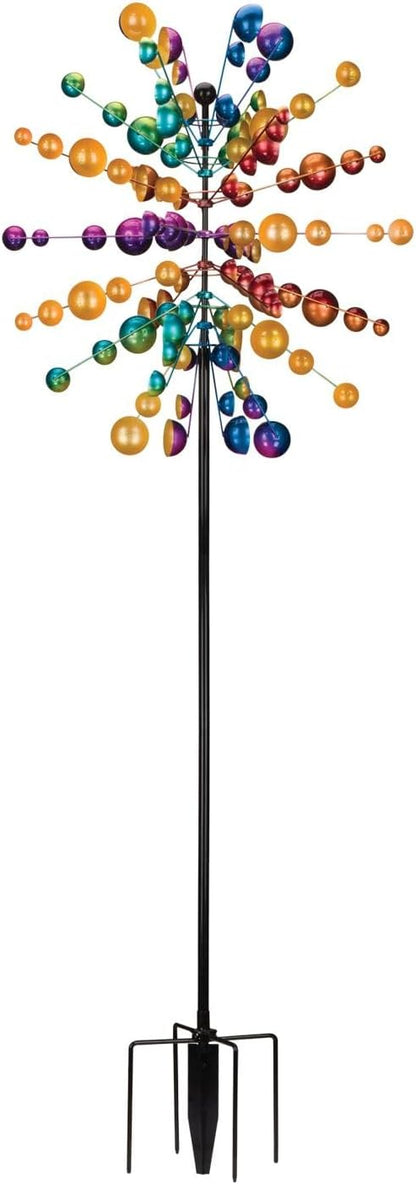Regal Art & Gift Fireworks Wind Spinner – Metal Yard Decorations Outdoor | Kinetic Garden Spinner for Lawn, Pathway, or Flower Bed | Weather-Resistant Outdoor Sculpture - 86 Inch