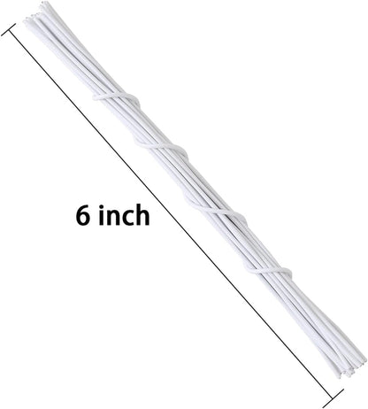 Tangyinrd 200 Pcs 6 inch Garden Twist Tie, Round Plastic Twist Ties for Plants, Vines and Wrapping Cords or Christmas Tree Gardening Plants Growth and Care, Office Home Cable Organization (White)