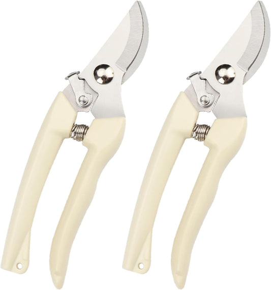 Garden Scissors for Plant, Tip Pruning Shears for Cutting Flowers, Trimming Plants, Bonsai and Fruits Picking (2 PC Bypass Blade Pruner)