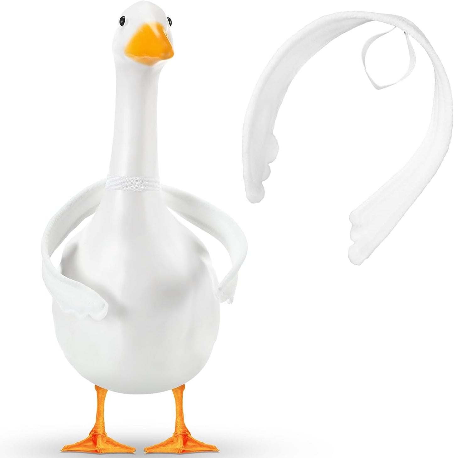 2 Pcs Poseable Goose Wings for 15”- 20" Porch Lawn Goose Outfit Accessories Poseable White Wings for Outdoor Patio Yard Lawn Art Decoration (Wave Edge)