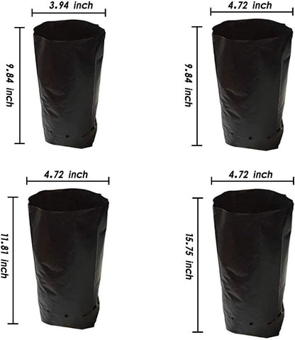 100 PCS Thicken Plastic Nursery Bags for Plants Fruit Flower Grow Bags Seedling Pots (7.87x15.75 in)