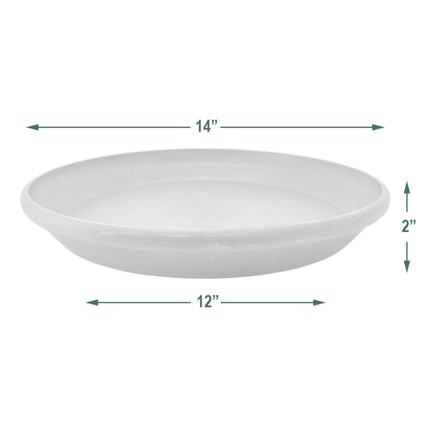 PSW Pot Collection AP35DC 14-inch Plastic/Stone/Wood Composite Plant Saucer Drip Tray – No Drainage