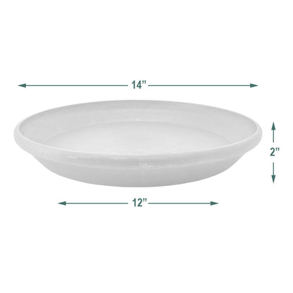 PSW Pot Collection AP35DC 14-inch Plastic/Stone/Wood Composite Plant Saucer Drip Tray – No Drainage