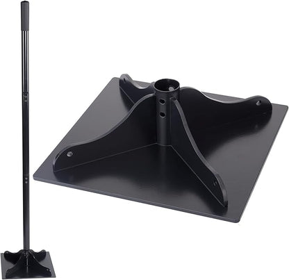 Acostop Heavy-Duty Steel Tamper, 10x10 Inch Laborsaving Ergonomic Hand Soil Tamper, Garden Landscaping Tool for Ground & Gravel Leveling Dirt Compactor, 48 Inches Total