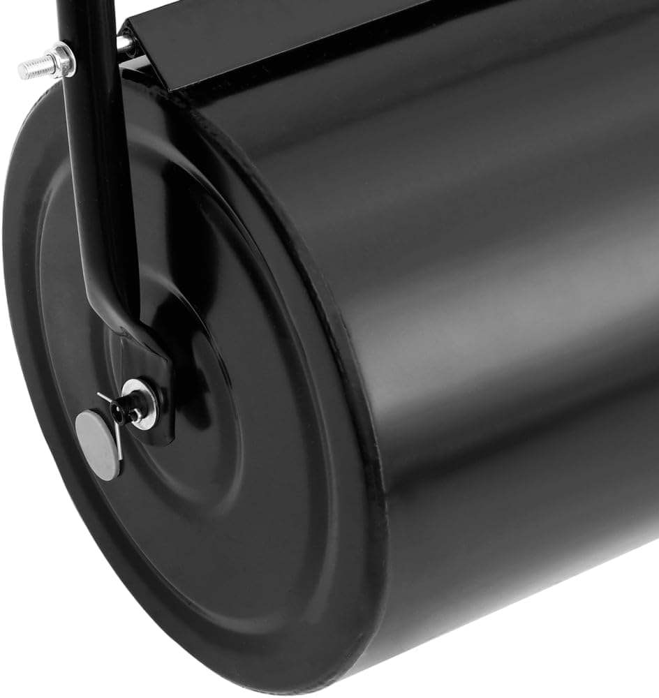 Garden Lawn Roller with Handle for Lawn Garden Yard, Grass Aerator, Yard Roller Black 11.1 gal Iron and Steel