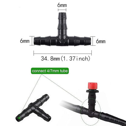 281 Pcs Irrigation Fittings Kit,1/4" Tubing Drip Irrigation Fittings,Irrigation Fittings Kit for Flowerpot Lawn(Straight Barbs,Single Barbs,Valves,Tubing Cutter,Tees,Elbows,End Plugs,4-Way Coupler).