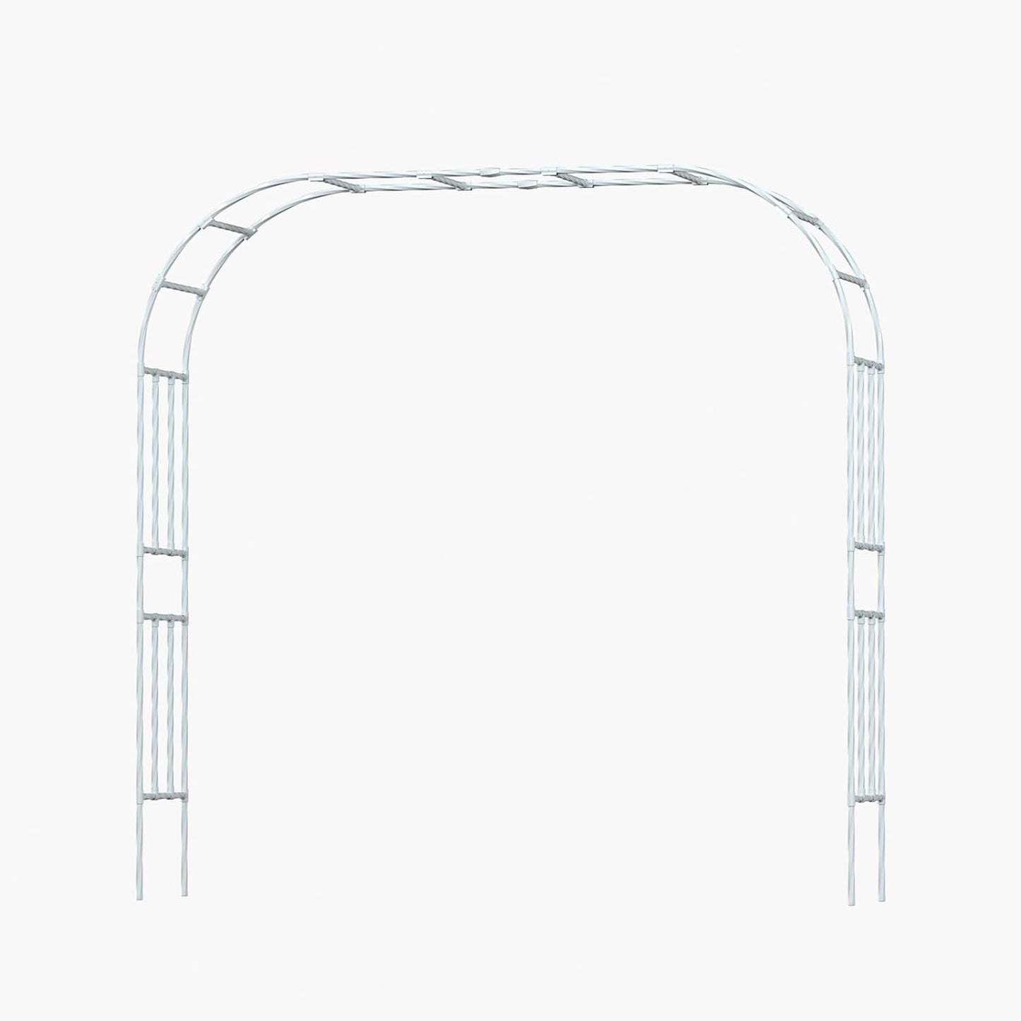 Metal Garden Arch - Length: 98.5in, Wide: 15.8in Garden Arches Trellis for Climbing Plants Outdoor - Garden Arch for Lawn, Party, Ceremony Wedding Decoration (White)