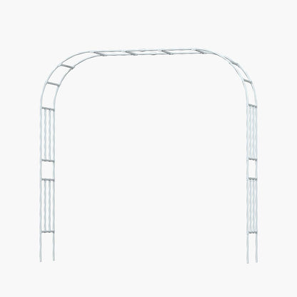 Metal Garden Arch - Length: 98.5in, Wide: 15.8in Garden Arches Trellis for Climbing Plants Outdoor - Garden Arch for Lawn, Party, Ceremony Wedding Decoration (White)