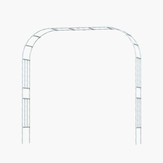 Metal Garden Arch - Length: 98.5in, Wide: 15.8in Garden Arches Trellis for Climbing Plants Outdoor - Garden Arch for Lawn, Party, Ceremony Wedding Decoration (White)