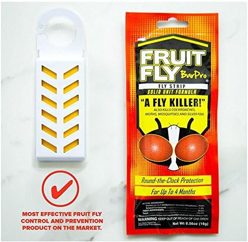 Fruit Fly BarPro – Vapor-Activated Insect Control Strip – Better Than Fruit Fly Traps – Kills Flies, Gnats, Roaches, Mosquitoes, and More – Odorless, 4 Month Protection
