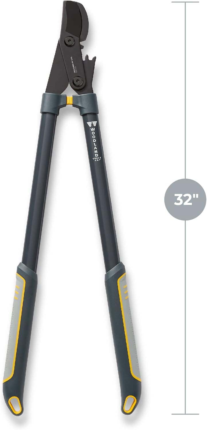 Woodland Tools Super Duty Lopper, 32 Inch Geared Bypass Branch Cutter with Soft Grip Handles, Manual Tree Limb Cutter for Thick Branches, Heavy Yard Work, and Seasonal Pruning