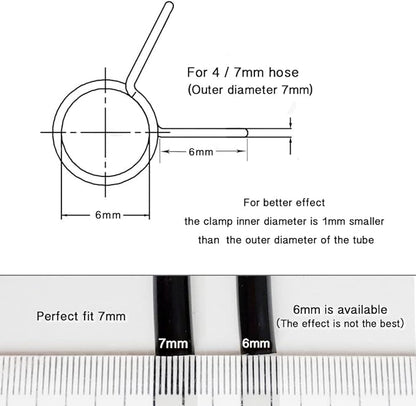 Heeqinn 1/4" Irrigation Hose Clamp, Firm and Leak-Proof, Easy to Install, Solution for Leaking of Drip Irrigation Kit Connector, Irrigation Fit, Irrigation part, 100pcs