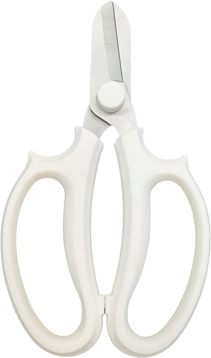 Gardening Scissor White Sharp Blade Alloy Steel Garden Shears for Cutting Flowers Trimming Plants of Yard Florist Rose Herb Hedge and Fruits Picking