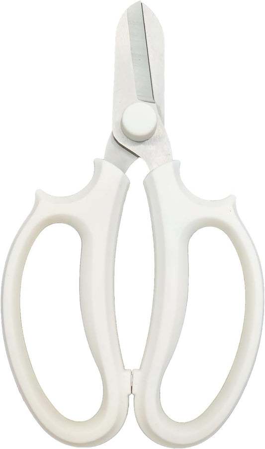 Gardening Scissor White Sharp Blade Alloy Steel Garden Shears for Cutting Flowers Trimming Plants of Yard Florist Rose Herb Hedge and Fruits Picking