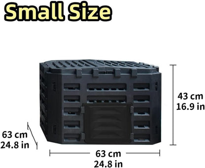 Large Fertilizer Fermentation Box, Plastic Compost Bin, Lightweight Outdoor Composting Box Suitable for Garden, Courtyard and Kitchen(Black,Small)