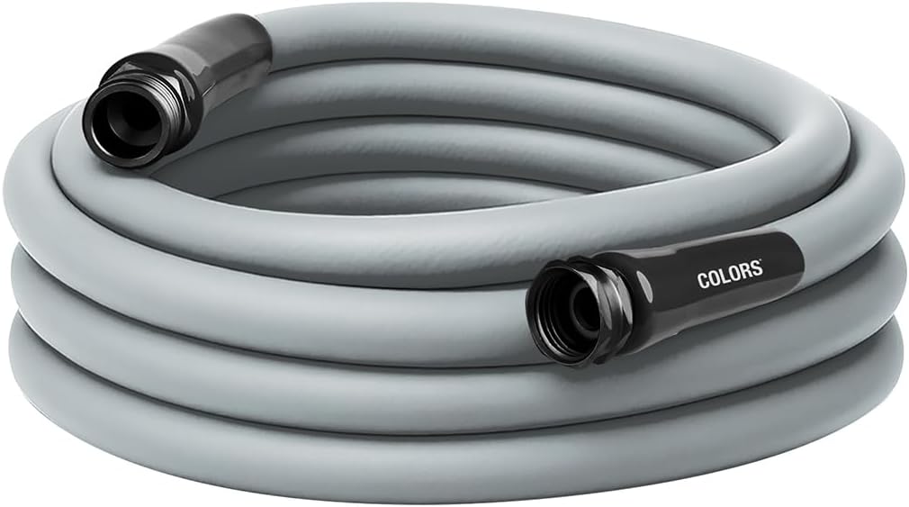 Flexzilla Colors Garden Hose 5/8 in. x 25 ft., Lightweight All-Weather Water Hose, Durable and Flexible, Leak-Free Connections, Slate Gray