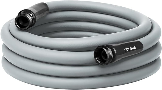 Flexzilla Colors Garden Hose 5/8 in. x 25 ft., Lightweight All-Weather Water Hose, Durable and Flexible, Leak-Free Connections, Slate Gray