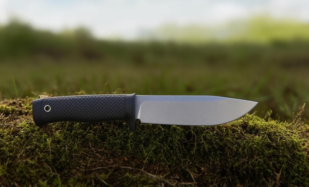 Tactical Fixed Blade Knife, 5.87 inch Blade, 4.65 inch Kray-Ex Handle, Stonewashed 420 Stainless Steel, with Secure-Ex Sheath for Outdoor Camping Hunting Survival (B-Silver)