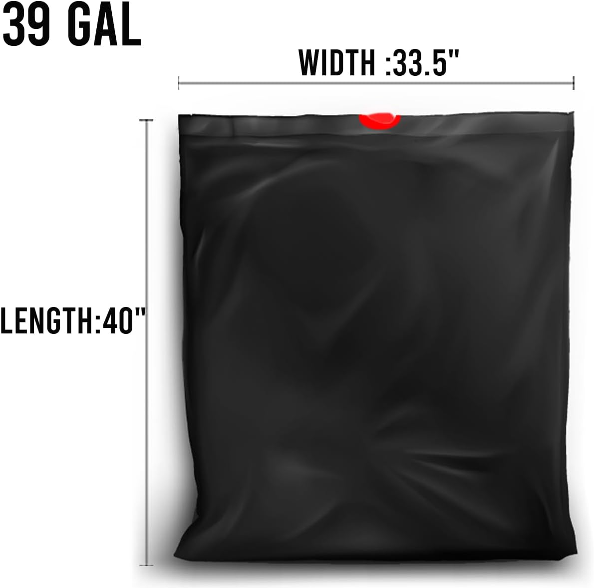 39 Gallon Lawn & Leaf Trash Bags Drawstring, 50 Count, Heavy Duty Black & Unscented Plastic Bags, Multi-purpose Garbage Bags for Home Commercial, Outdoor, Construction, Industrial