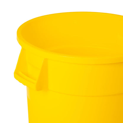 20 Gallon Trash Can With Lid Round Ingredient Storage Containers Recycling Bin Kitchen Garbage Can Office Garbage Can Trash Barrel Plastic Barrel Yard Waste Bin Outdoor Trashcan (4, Yellow)