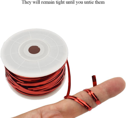 HAHIYO 100Yards/300Feet/91M Red Metal Twist Ties Bread Candy Coffee Bag Ties Plant Garden Twist Ties for Cellophane Treat Bag Gift Wraping Bag Plastic Bag Halloween Party Cake Present Art Craft