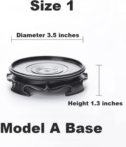 GOLDY&WENDY Round Vase Display Stand 3.5 Inch Black Imitation Wood Style Base Handmade Resin Pedestal