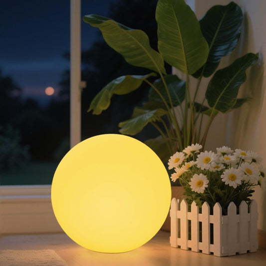 Globe Floor Lamp, 14-in Rechargeable LED Ball Light Globe Light w/Remote, Versatile Glowing Orb