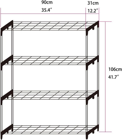 Panana 4 Tier Garden Greenhouse Steel Staging Shelving Plant Stand Garden Shelving Unit Garage Storage Racking, 2 Pack Plant Racks