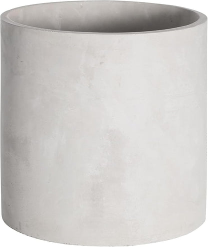 Plant Pots - 8.6 inch Cement Planters Indoor - Modern Grey Flower Pot with Drainage Hole - Home Office Decor