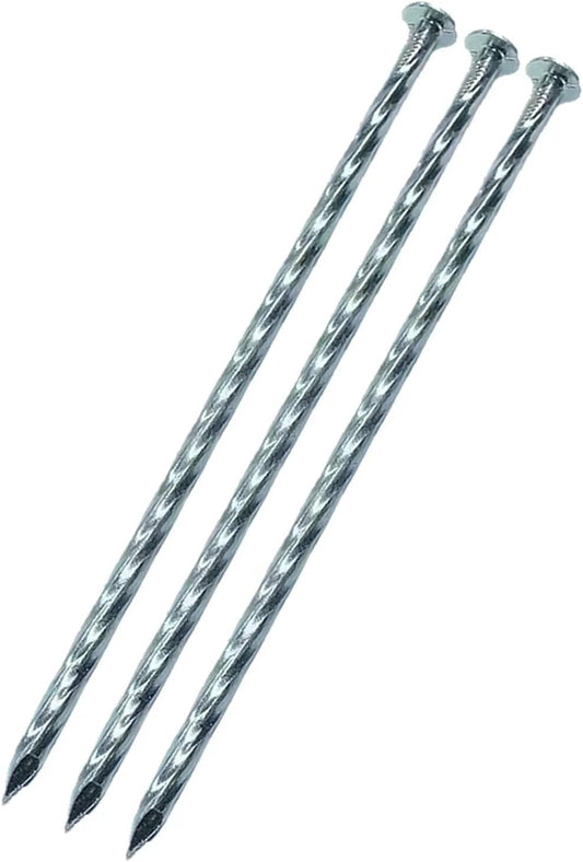 12 Inch Ground Stakes, Spiral Metal Landscapes Edging Spikes, 0.75 Inch Extra Large Top, for Paver Edging, Weed Barriers,Anchoring, Anchoring Spikes, Bright Spike Timber Nail, Etc (25)