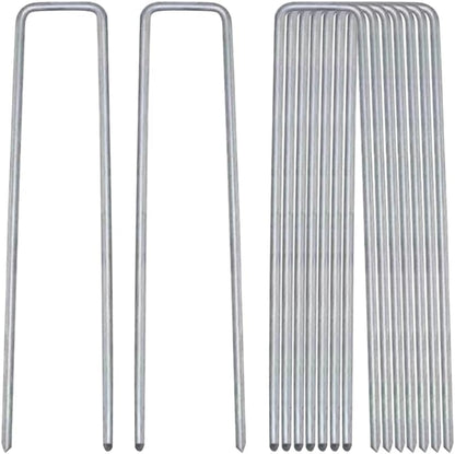 8 Gauge Ground Staples 8 Inch Landscape Staples 16Pack Metal Lawn Ground Barrier Cover Wire Heavy Duty U Sod Stakes Pins