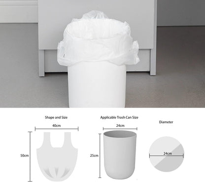 2.6 Gallon Trash Bag with Handles, Unscented Clear Garbage Bags, 0.9Mil Thickness, 3g/pcs, Size 40x50cm, Pack of 36