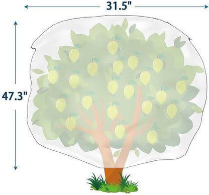 Homimp Plant Covers Freeze Protection, 4 Pack Frost Covers with Zipper Drawstring (31.5" x 47.3") Plant Protection Cover Bags for Outdoor Winter Frost Cold Weather Shrubs Trees Jacket Covers(White)