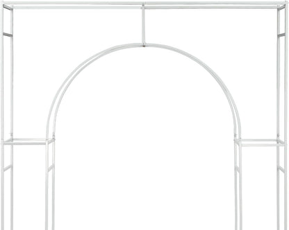 Wedding Arch Backdrop Stand, White Double Square Arch Backdrop Stand for Ceremony, 7.87ft Tall Metal Open Balloon Arches Garden Arbor Frame for Photo Background Decoration