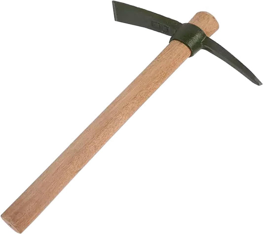 Forged Heat Treated One Piece Intact cast Iron Hoe,Weeding Garden Pick Axe,for Gardening,Camping and Outdoors Climbing Pickaxe